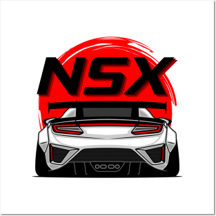 White NSX Rear JDM Posters and Art